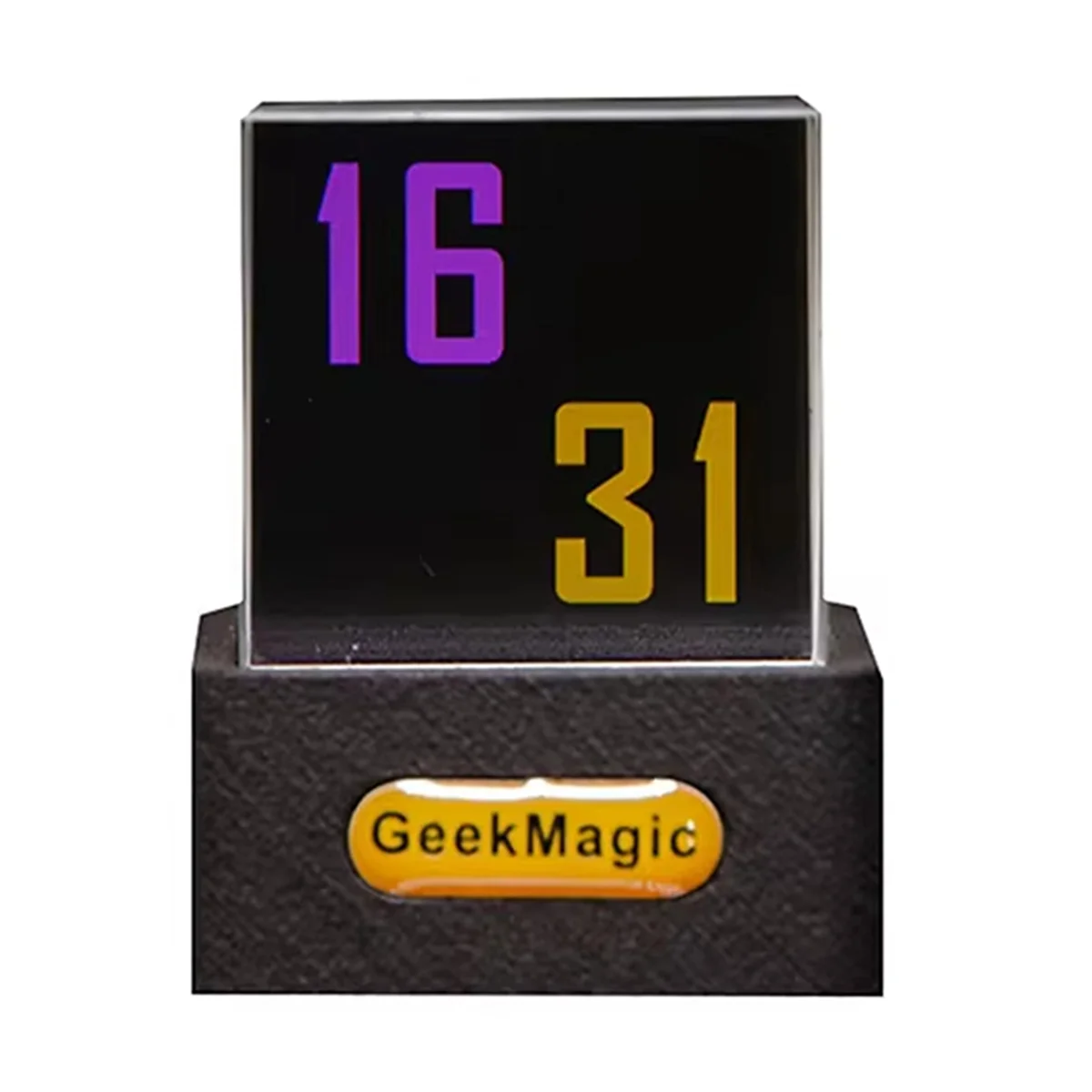 GeekMagic Crystal Cube Photo Display Holographic Desktop Smart Weather Station Digital Clock with GIF Animations Album