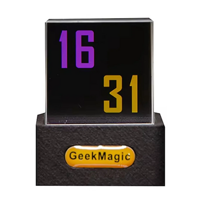 GeekMagic Crystal Cube Photo Display Holographic Desktop Smart Weather Station Digital Clock with GIF Animations Album